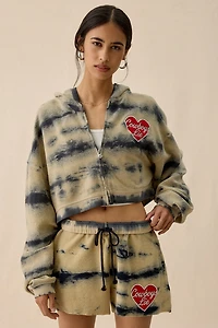Boys Lie Cowboys Tie-Dye Brushed Zip-Up Hoodie Sweatshirt