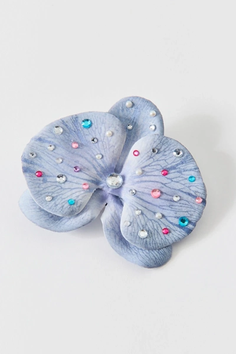 Embellished Orchid Flower Hair Clip & Brooch