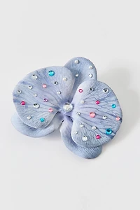 Embellished Orchid Flower Hair Clip & Brooch