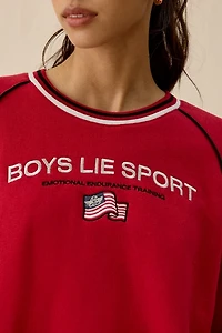 Boys Lie Kara Good Sport Embroidered Graphic Crewneck Pullover