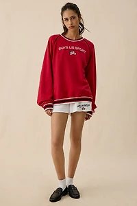 Boys Lie Kara Good Sport Embroidered Graphic Crewneck Pullover