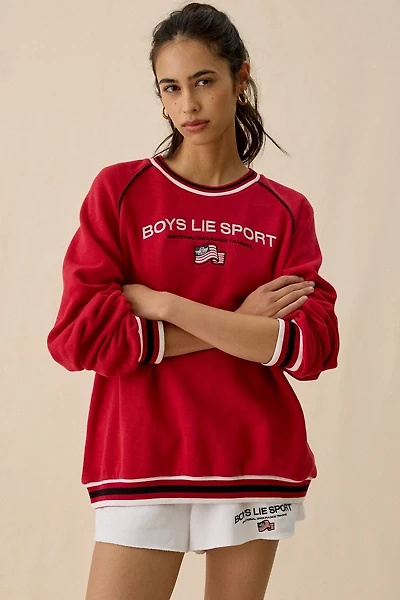 Boys Lie Kara Good Sport Embroidered Graphic Crewneck Pullover
