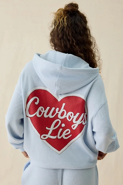 Boys Lie Racer Cowboys Graphic Thermal Hoodie Sweatshirt