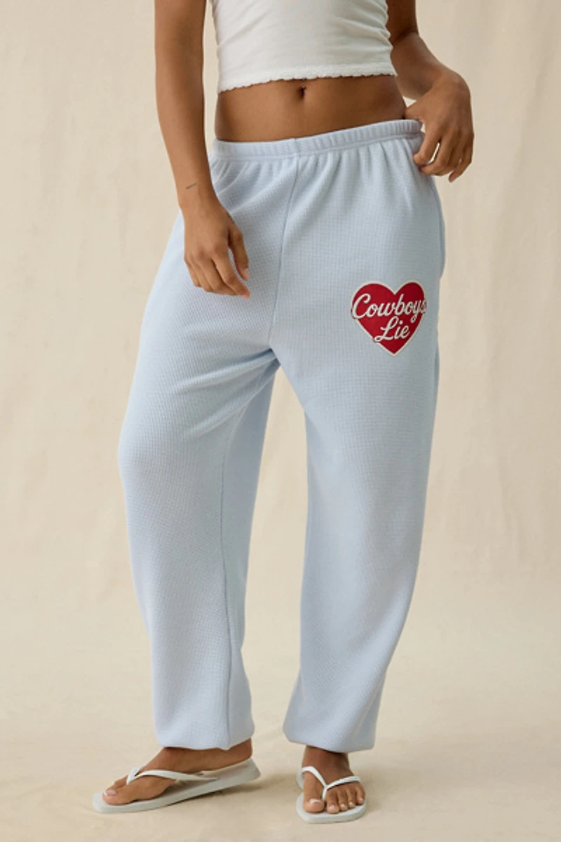 Boys Lie Kimmy Cowboys Graphic Thermal Jogger Sweatpants
