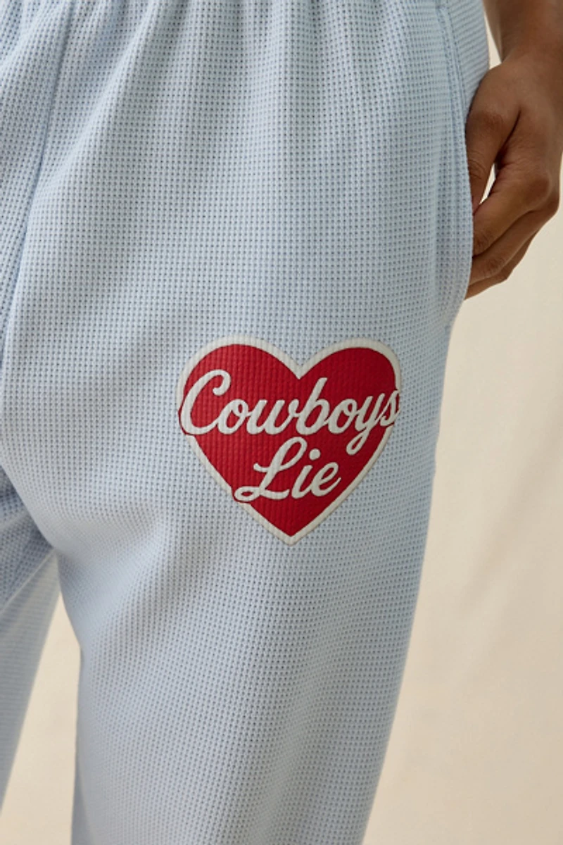Boys Lie Kimmy Cowboys Graphic Thermal Jogger Sweatpants