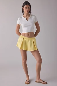 Out From Under No Plans Notch V-Neck Cropped Tee