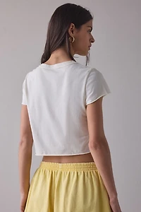 Out From Under No Plans Notch V-Neck Cropped Tee