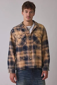 Levi’s® Washed Plaid Boxy Fit Western Snap Front Long Sleeve Shirt