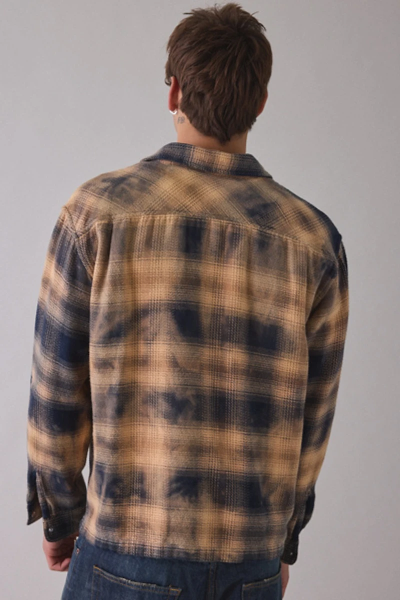 Levi’s® Washed Plaid Boxy Fit Western Snap Front Long Sleeve Shirt