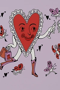 Red Cap Heart Cheers Valentine Greeting Card