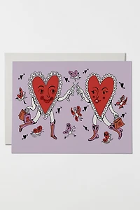 Red Cap Heart Cheers Valentine Greeting Card