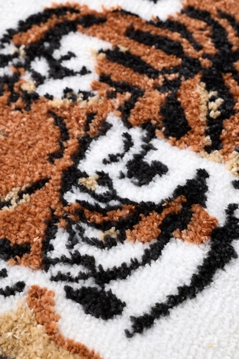 Tiger Shaped Knitted Rug