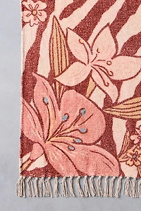 Greta Zebra Floral Patterned Digital Printed Rug