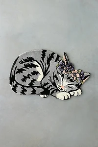 Cat Shaped Knitted Rug
