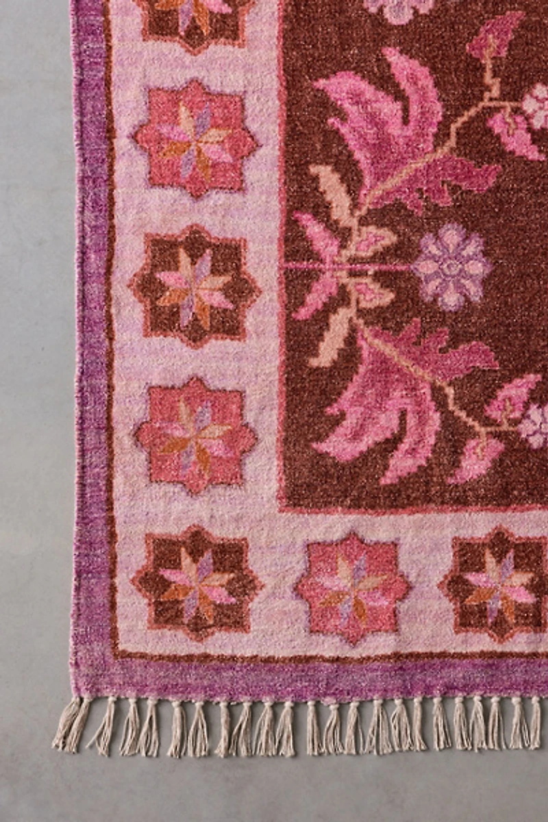 Shreya Geo Floral Digital Printed Chenille Rug