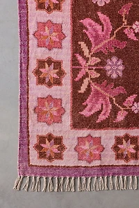 Shreya Geo Floral Digital Printed Chenille Rug