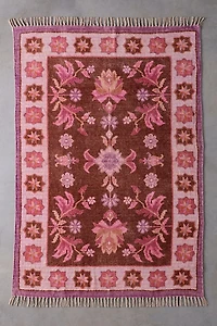 Shreya Geo Floral Digital Printed Chenille Rug