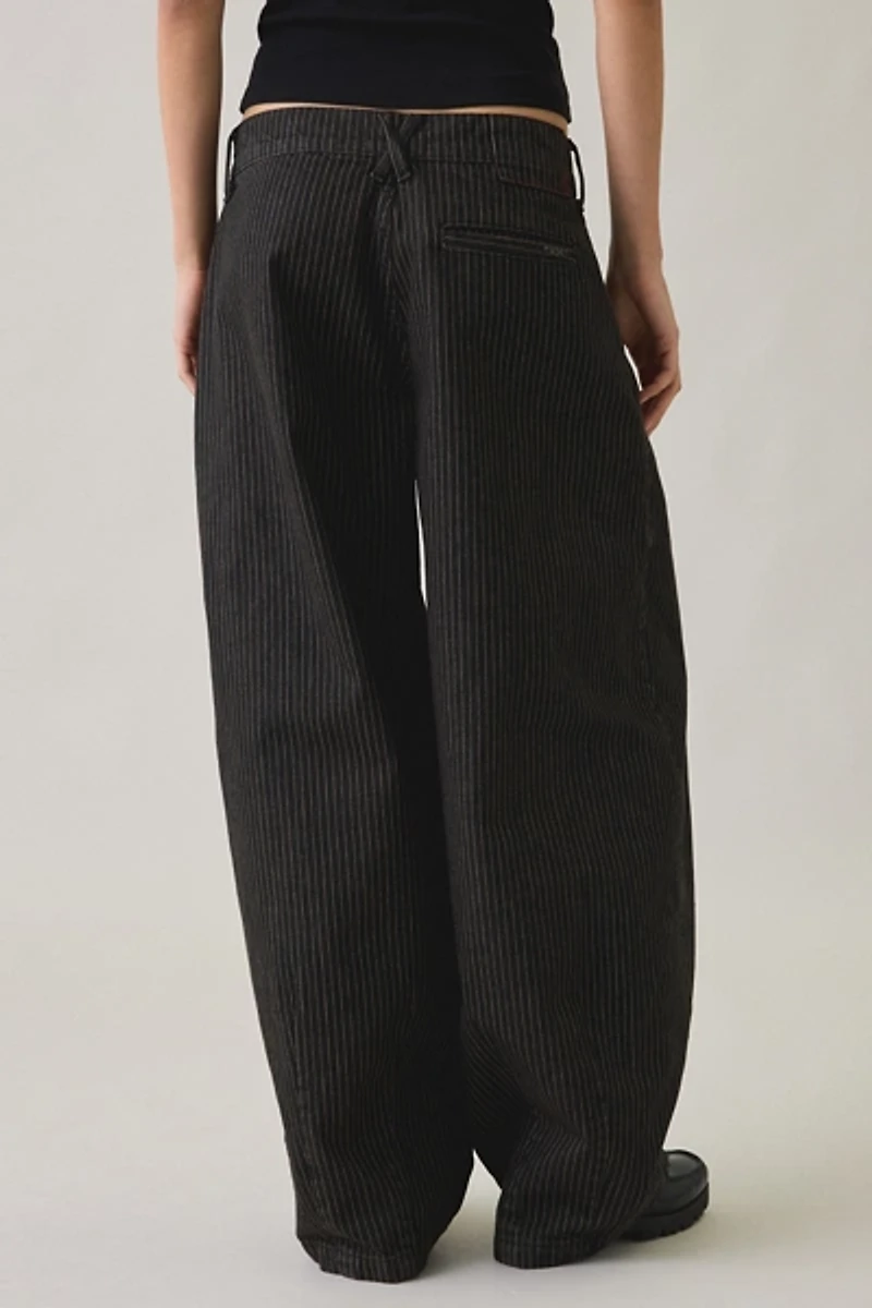 BDG Jax Pinstripe Pleated Cocoon Low-Rise Jeans