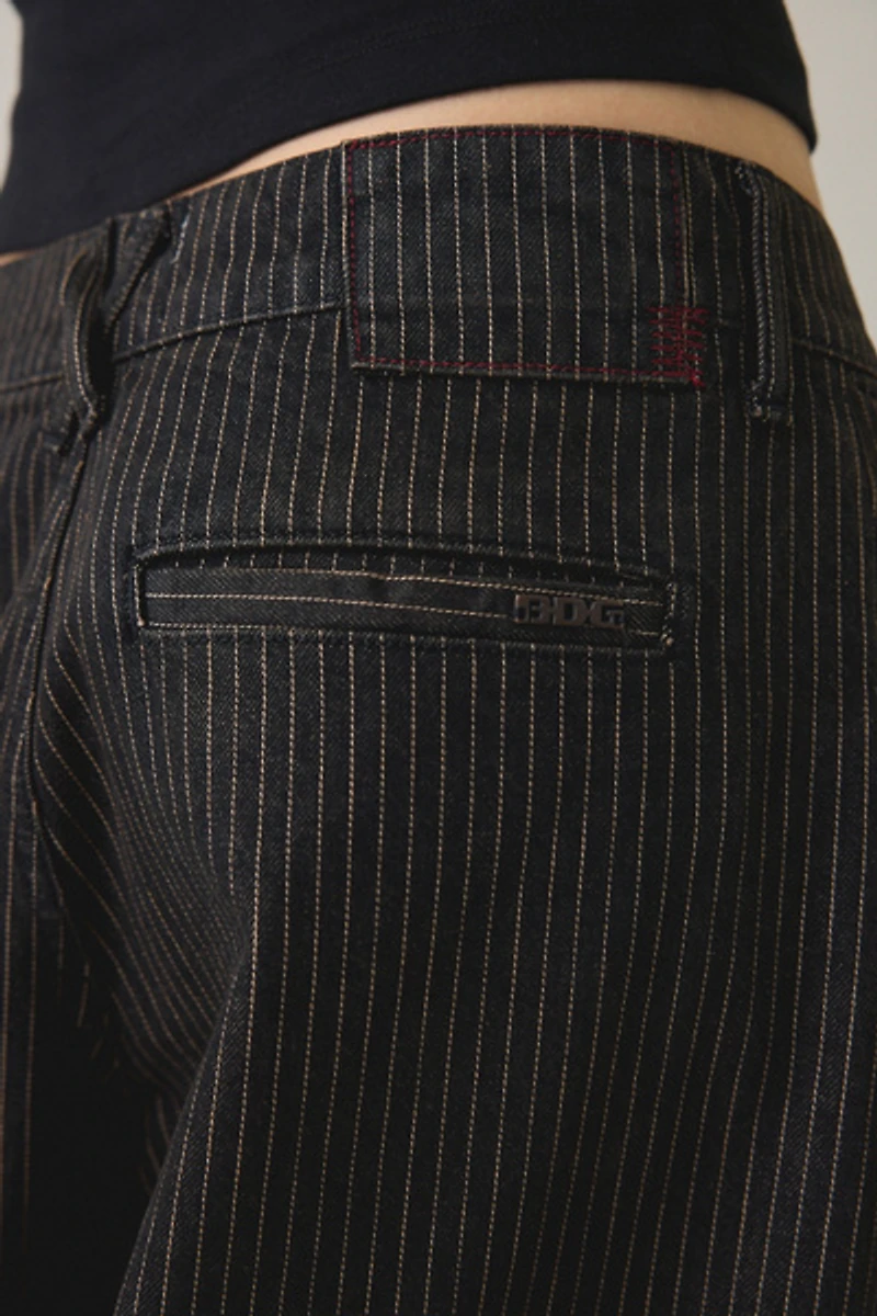 BDG Jax Pinstripe Pleated Cocoon Low-Rise Jeans