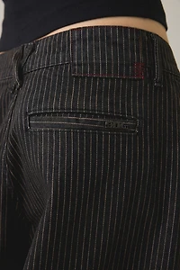 BDG Jax Pinstripe Pleated Cocoon Low-Rise Jeans