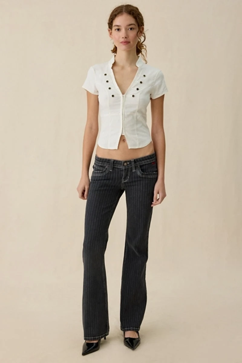 BDG Miko Printed Low-Rise Flare Jeans