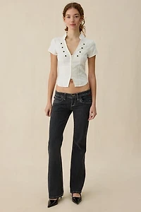 BDG Miko Printed Low-Rise Flare Jeans