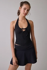 Out From Under Lue Jacquard Seamless Knit Halter Top