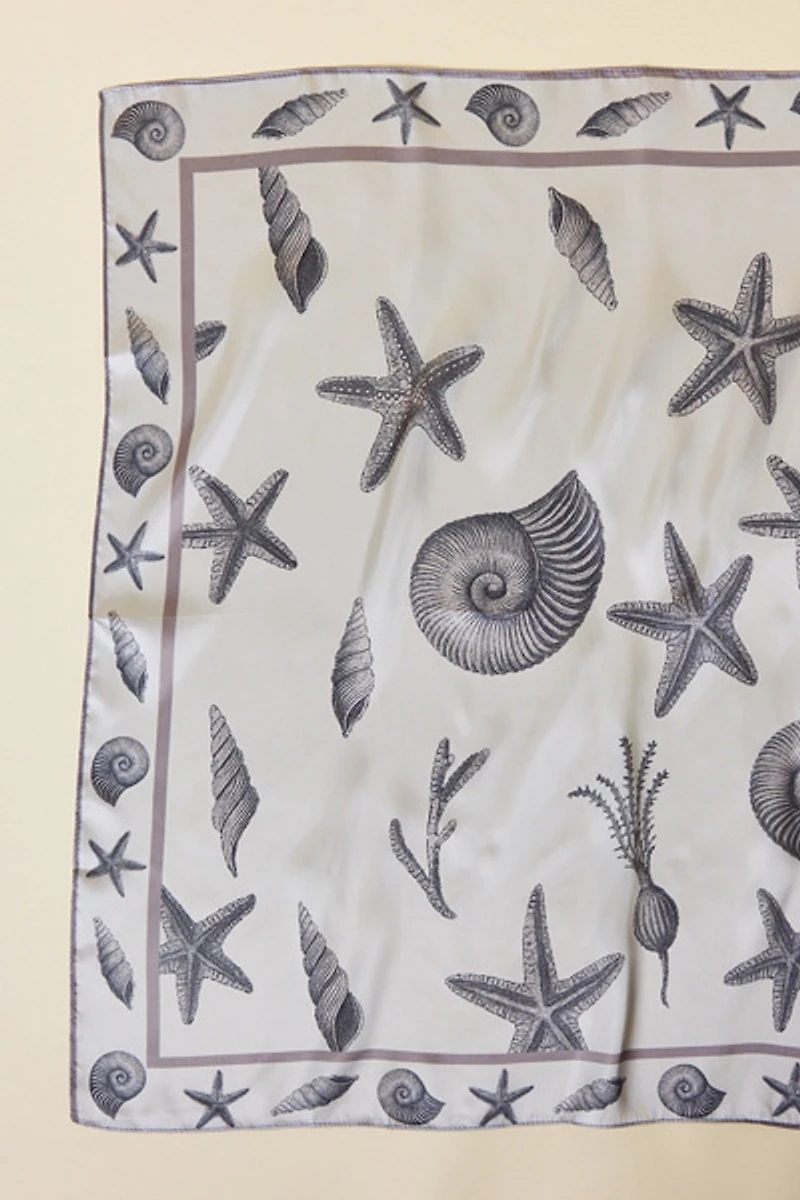 Shellscape Pattern Satin Scarf