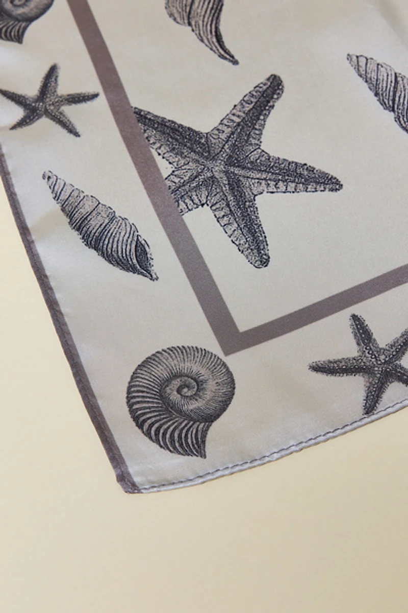Shellscape Pattern Satin Scarf