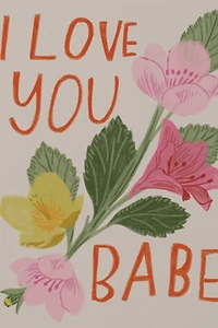 Red Cap Love You Babe Greeting Card