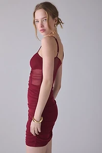 UO Vampy Semi-Sheer Corset Mini Dress