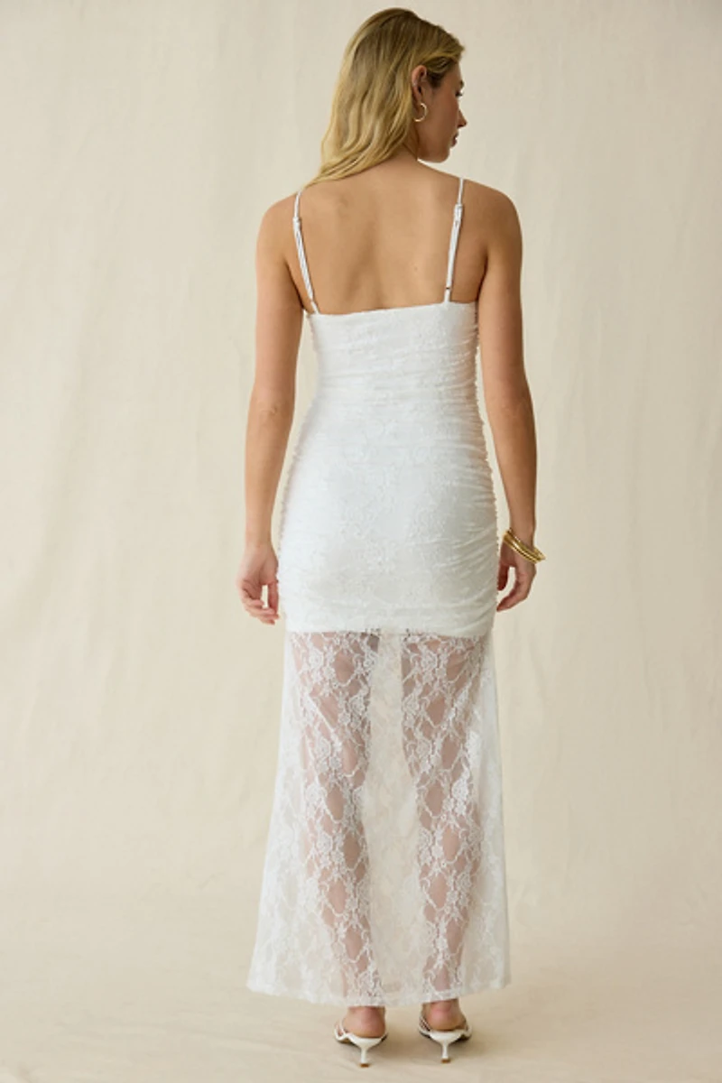 UO Soleil Social Semi-Sheer Lace Maxi Dress