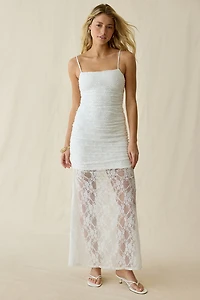 UO Soleil Social Semi-Sheer Lace Maxi Dress