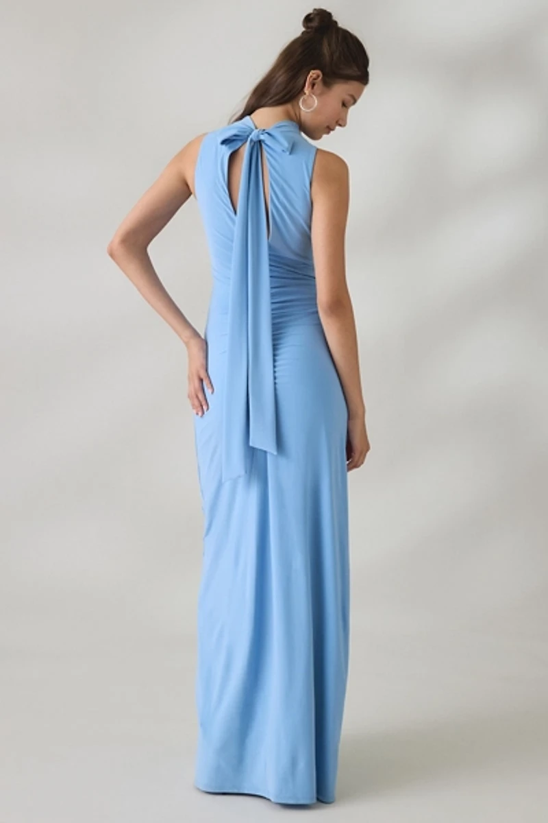UO Nova Nightfall Bow Back High Neck Maxi Dress