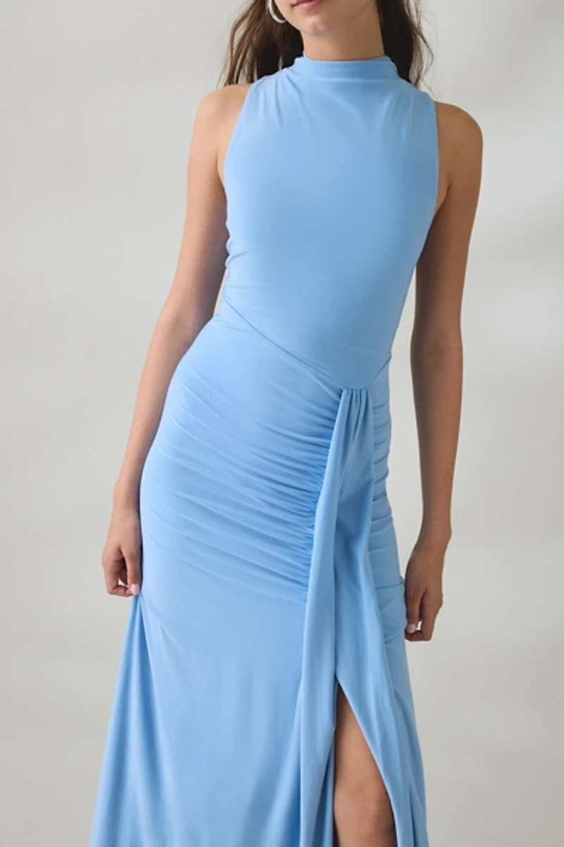 UO Nova Nightfall Bow Back High Neck Maxi Dress