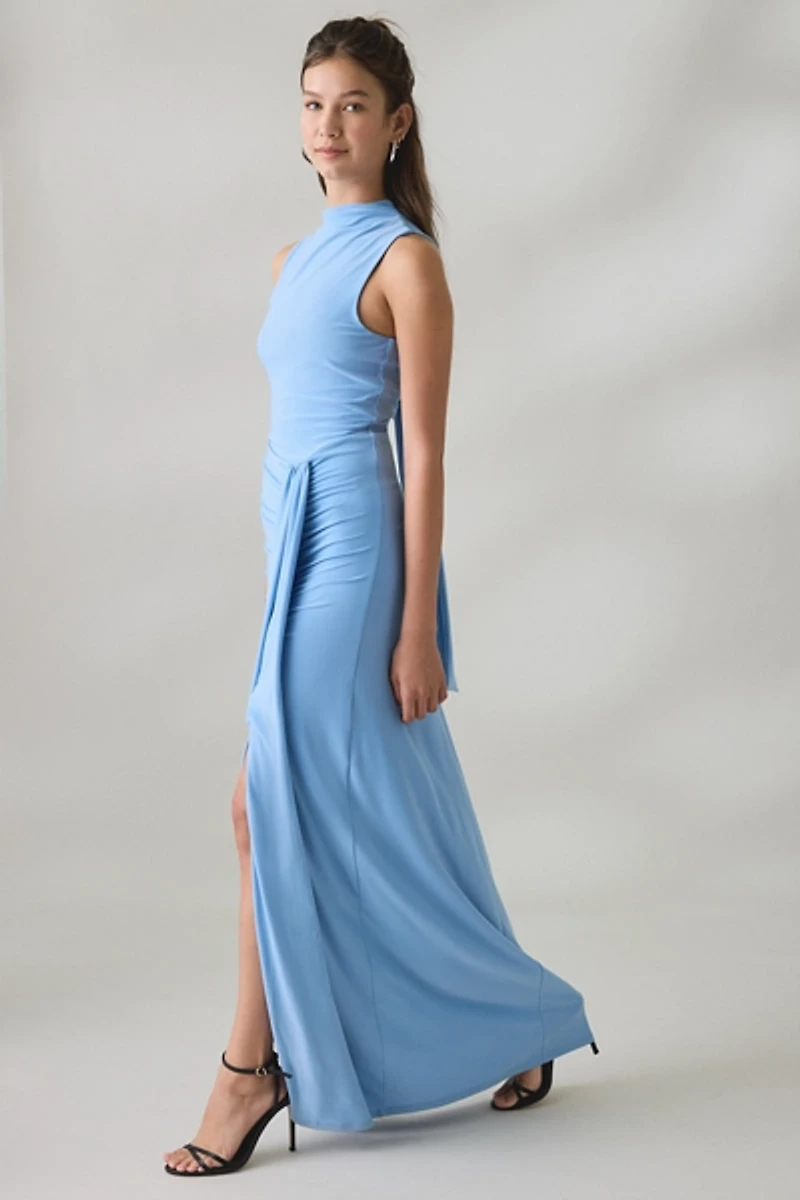 UO Nova Nightfall Bow Back High Neck Maxi Dress