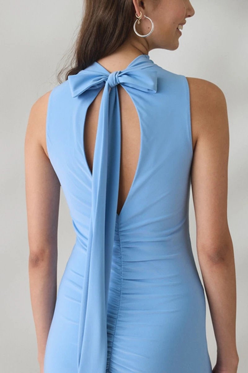 UO Nova Nightfall Bow Back High Neck Maxi Dress