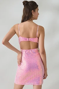 UO Etheria Cutout Open-Back Sequin Mini Dress