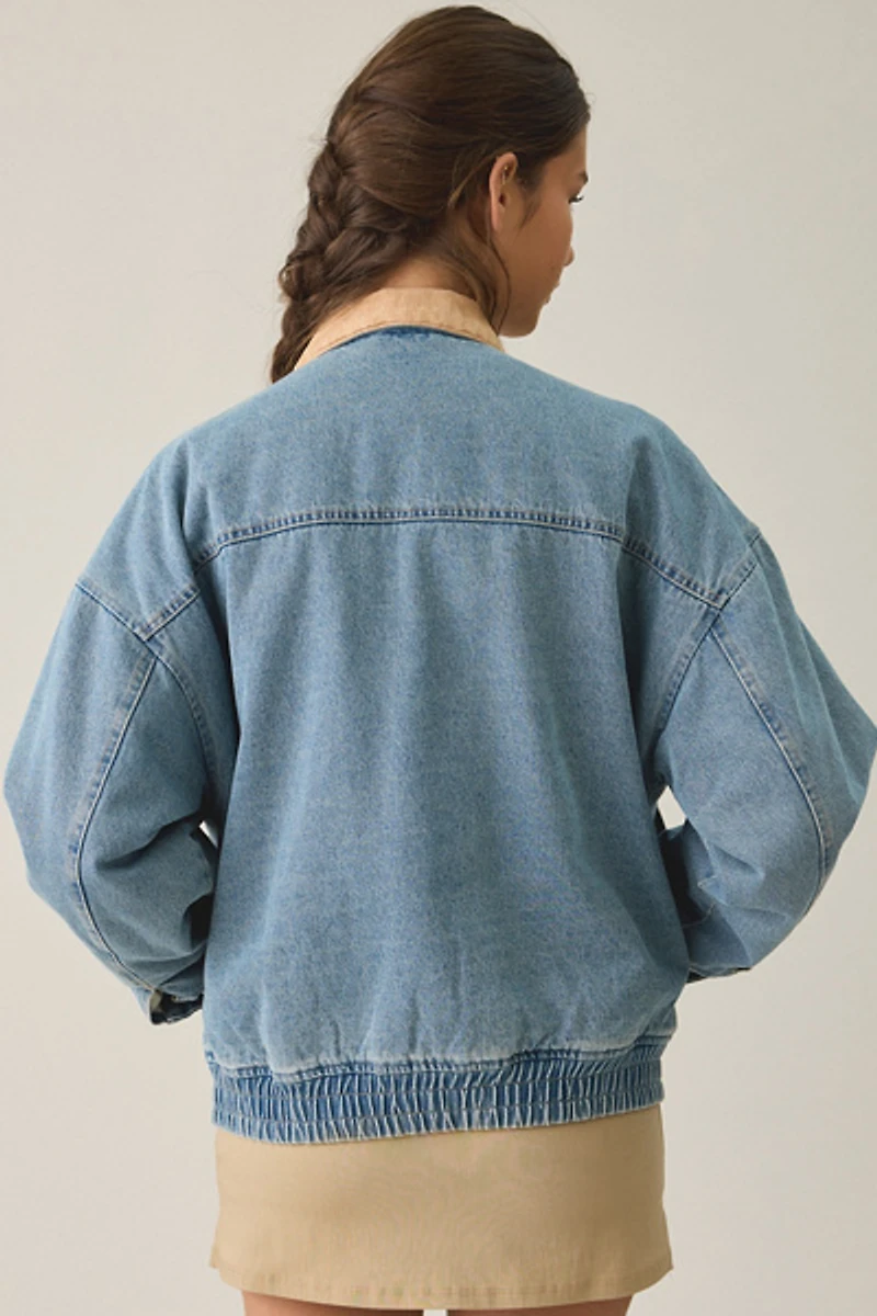OBEY Ezra Contrast Collar Denim Workwear Jacket