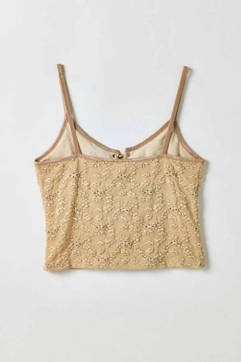 Vintage By ThreeDaysAWeek Lace-Up Tank Top