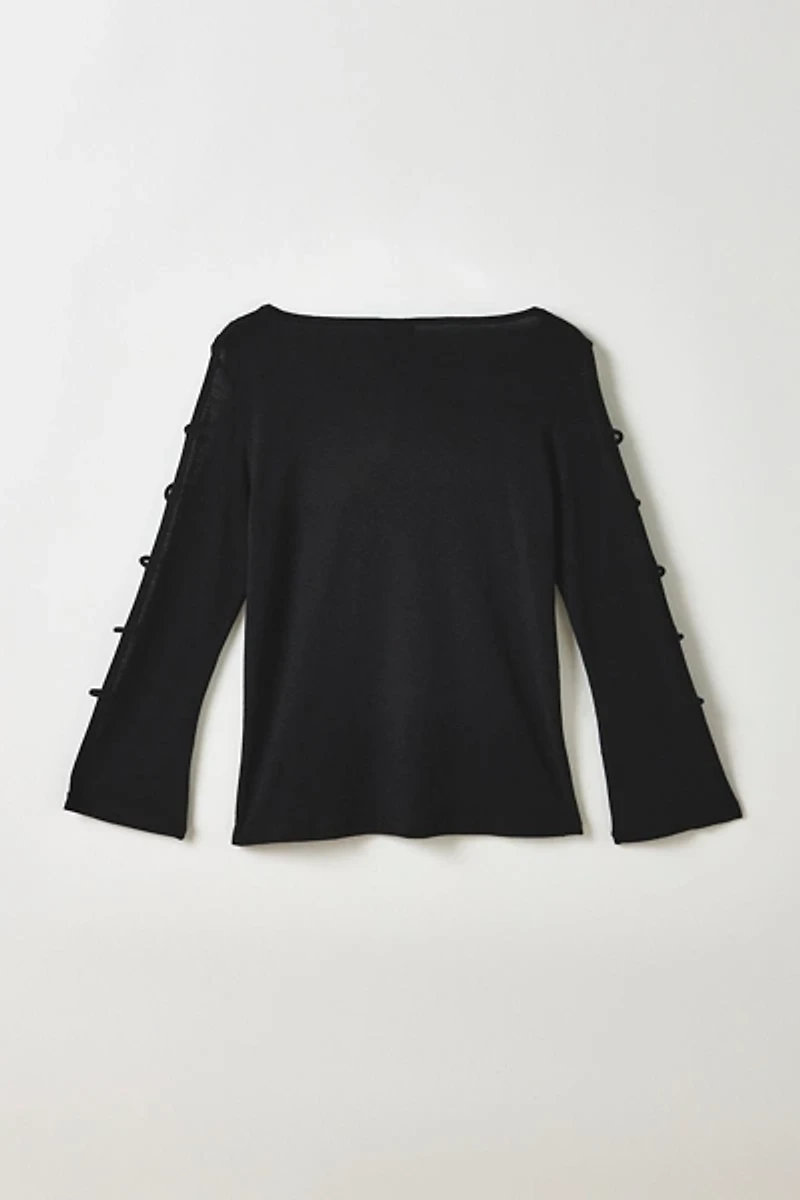 Vintage By ThreeDaysAWeek Cutout Bell Sleeve Top