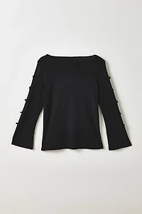 Vintage By ThreeDaysAWeek Cutout Bell Sleeve Top