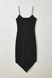 Vintage By ThreeDaysAWeek Noir V-Hem Slip Midi Dress