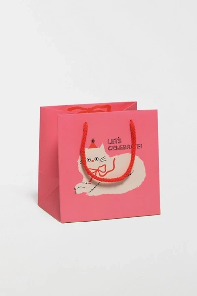 Red Cap Fluffy Cat Small Gift Bag