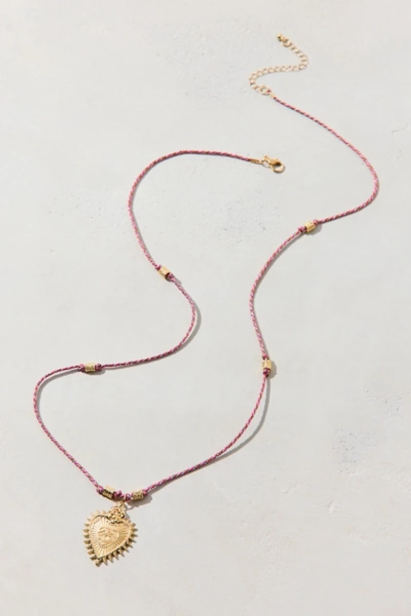 Colorful Knotted Heart Pendant Necklace