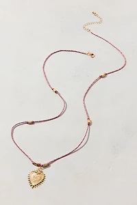 Colorful Knotted Heart Pendant Necklace