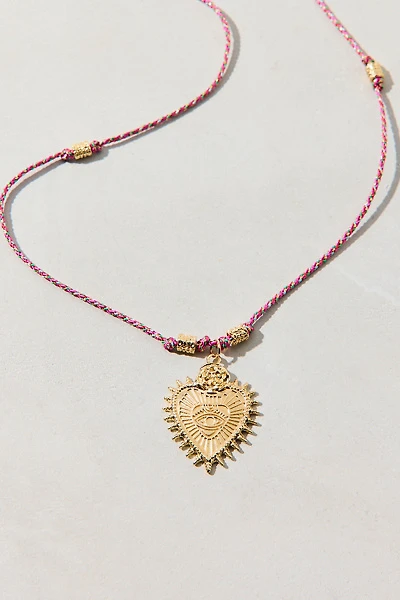 Colorful Knotted Heart Pendant Necklace