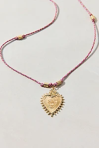 Colorful Knotted Heart Pendant Necklace
