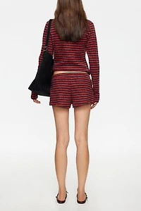 Lioness Apex Crimson Stripe Knit Zip-Up Jacket