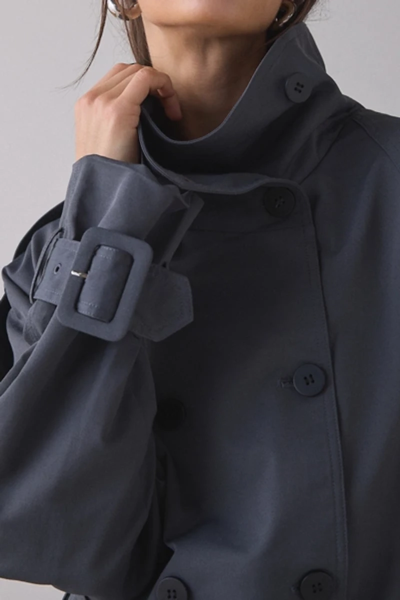 Lioness Blanc Cropped Trench Coat